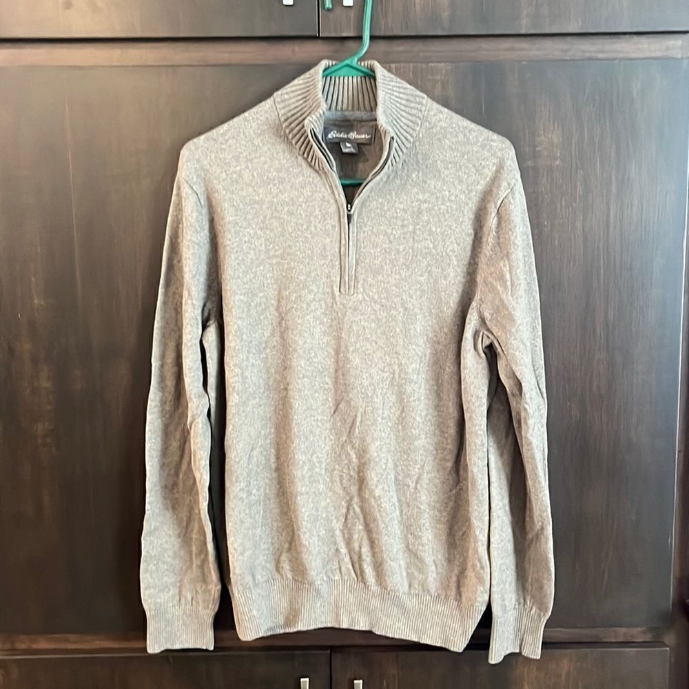 Eddie Bauer Merino Wool Blend 1/4 Zip Sweater Large